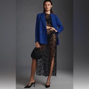 Anthropologie Maeve Blue Oversized Blazer